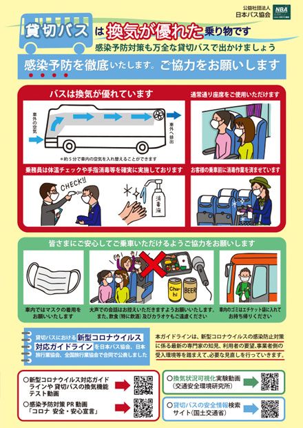 貸切バスは換気が優れた乗り物です 公益社団法人 日本バス協会