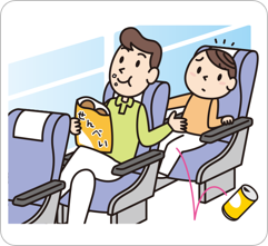 車内やバス停にゴミを捨てない