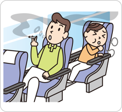車内やバス停は禁煙